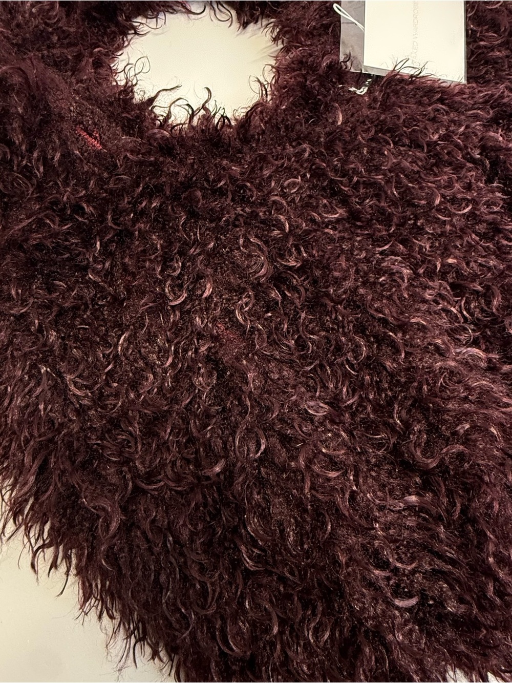 Naked Wardrobe Fur Plush Bag Shoulder Tote Dark Plum Purple New NWT Fluffy - Picture 7 of 14